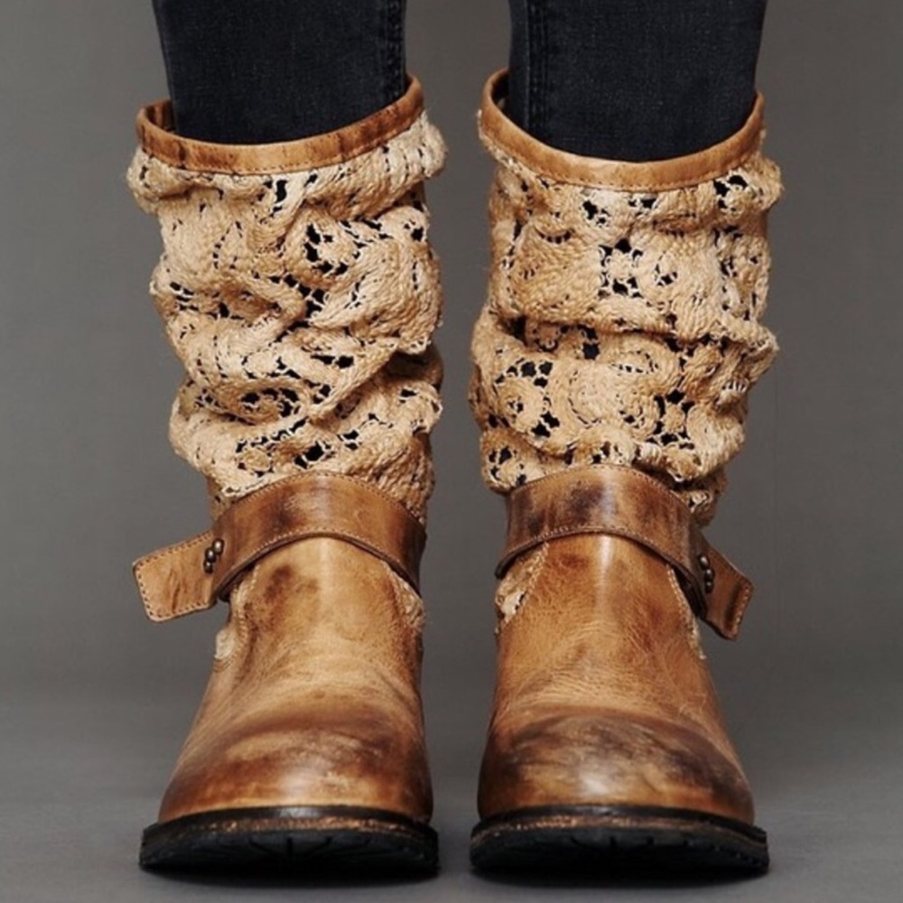 Free People crochet beau boot EUC
